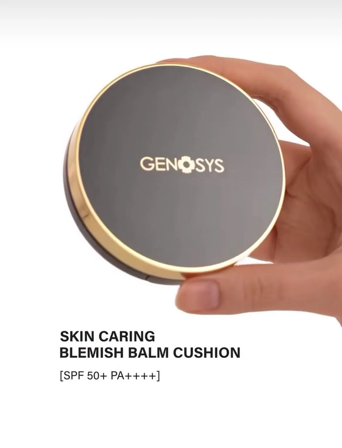 Elde tutulan Genosys Skin Caring Blemish Balm Cushion kutusu