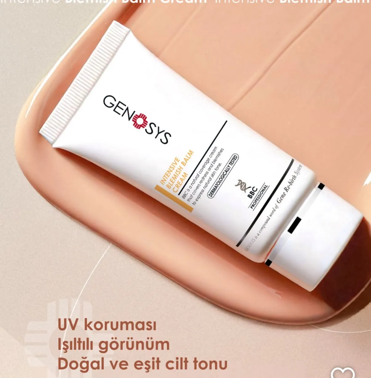 Genosys Intensive Blemish Balm Cream (BBC) ürün tüpü